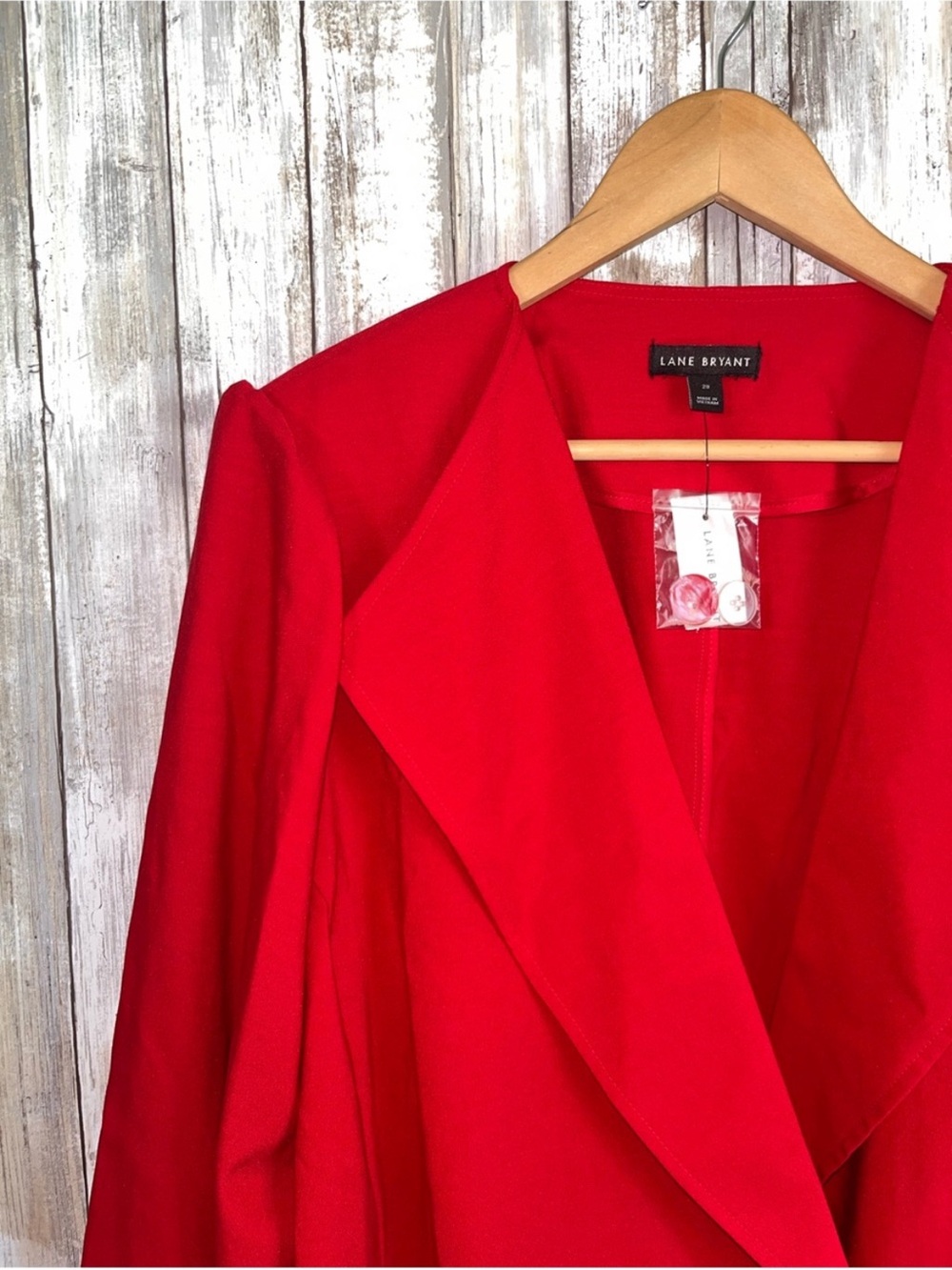 Lane Bryant Red Blazer Jacket Plus Size 20 Stretch Career Office NWT - Picture 2 of 7